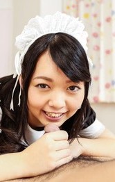 Sexy Lingerie Masturbation - Hikaru Morikawa maid licks balls and gets dong in doggy frigging